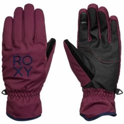 Grosses soldes 🛒 Gants De Ski ROXY FRESHFIELD GLOVES PRUNE 22 Violet / Noir 🤩