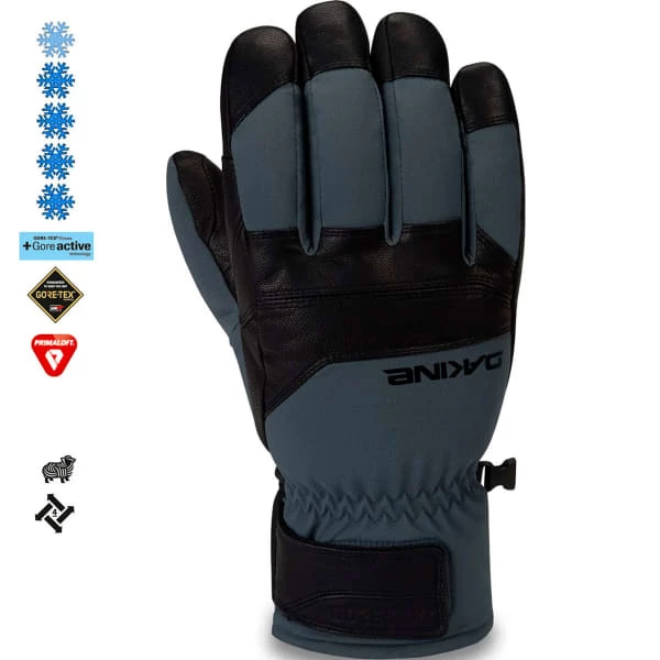 Promo 🔔 Gants De Ski DAKINE EXCURSION GTX SHORT GLOVE BLACK/DARK SLATE 22 Gris / Noir 😉
