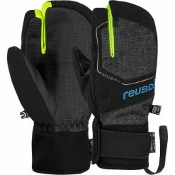 Meilleure vente ⭐ Gants De Ski REUSCH TORBY R-TEX XT JR LOBSTER BLCK MEL/BLCK/SAFE YELLOW 23 Noir / Gris ✨