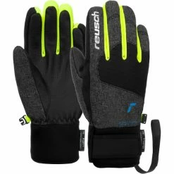 Coupon ⌛ Gants De Ski REUSCH SIMON R-TEX XT JR BLCK MEL/BLCK/SAFE YELLOW 23 Gris / Noir 🔥