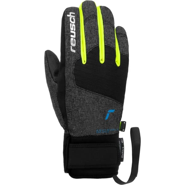 Coupon ⌛ Gants De Ski REUSCH SIMON R-TEX XT JR BLCK MEL/BLCK/SAFE YELLOW 23 Gris / Noir 🔥 – Image 2