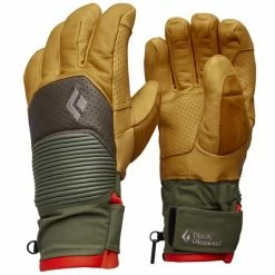 Grosses soldes ✨ Gants De Ski BLACK DIAMOND IMPULSE GLOVES NATURAL WALNUTS 23 Marron / Vert 👏