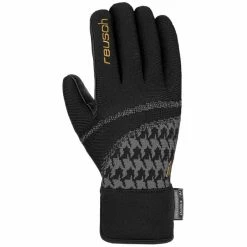 Nouveau 🥰 Gants De Ski REUSCH RE:KNIT VICTORIA R-TEX XT BLACK GOLD 22 Noir / Jaune / Gris ⭐