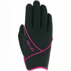 Nouveau 🌟 Gants De Ski ROECKL ELENA BLACK PINK 22 Noir 🧨