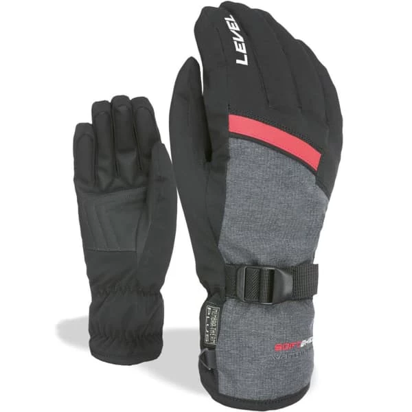 Le moins cher 💯 Gants De Ski LEVEL HERO BLACK GREY 21 Noir / Gris 🎉