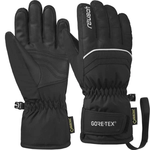 Coupon 👏 Gants De Ski REUSCH TOMMY GTX VELCRO JUNIOR BLACK/WHITE 22 Noir 😉