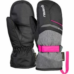 Promo ⭐ Moufles REUSCH BOLT GTX JUNIOR MITTEN MELANG/PINK GLO 22 Gris / Rose 🌟