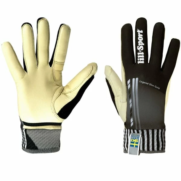 Coupon 🔥 Gants De Ski LILL-SPORT LEGEND SLIM GOLD BLACK 23 Noir / Blanc ✔️