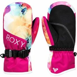 Tout neuf ✔️ Moufles ROXY JETTY GIRL MITT BRIGHT WHITE SUNSHINE FLOWERS 20 Rose 🤩