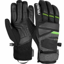 Meilleure vente 😍 Gants De Ski REUSCH STORM R-TEX BLCK/BLCK MEL/NEON GREEN 22 Noir / Gris 👍