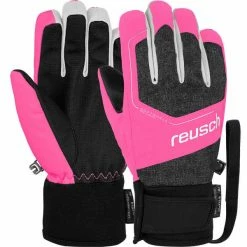 Tout neuf ⭐ Gants De Ski REUSCH TORBY R-TEX XT JR BLACK/ KNOCKOUT PINK 22 Noir / Rose / Gris ✔️