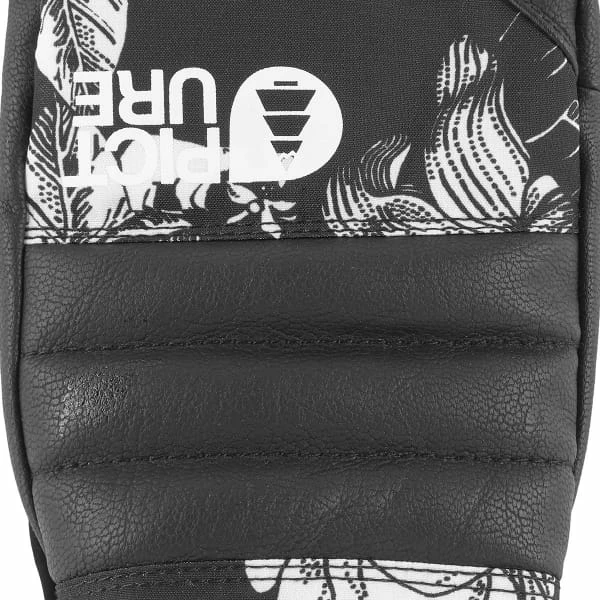 Coupon 🎉 Moufles PICTURE ANNA MITTS PEONIES BLACK 21 Noir / Blanc / Rose 😉 – Image 4